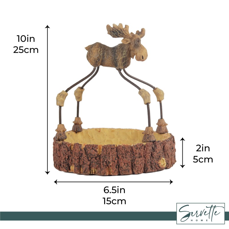 Polyresin Christmas Theme Serving Trays Nuts Candy - Moose Nut