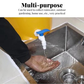 Portable Rain Barrel Water 2.6 gallon Rain Barrel Water Catcher Container with spigots an Rain Barrel Screen (Yellow)