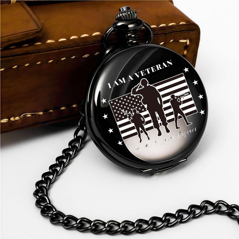 DerMacht Gifts for Veterans, Pocket Watch for Veterans with Military