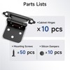 HOSOM 10 Pack 1/2 Inch Overlay Matte Black Cabinet Hinges,