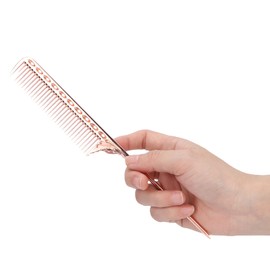 Peine de Pelo de Cola de Rata Profesional, Peines de Cola de Ratón Peine de Peinado de Peluquería Peluquería Peine de Metal de Aluminio Herramientas de Peinado(Oro rosa)
