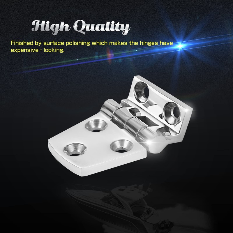 AMYSPORTS Heavy Duty Boat Hinge Hardware Deck Stainless Steel Mirror