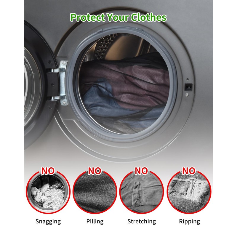 OTraki Laundry Bags for Washing Machine Pack of 2 (Black,