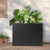 QUEMARQUE Metal Planter Box Rectangular - 36x10x28In Steel Outdoor Large