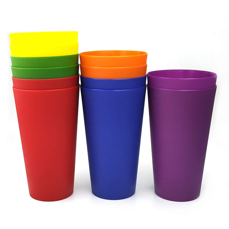 KX-WARE 32-ounce Plastic Tumblers Large Drinking Glasses, Set of 12