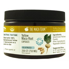 The Maca Team Gelatinized Maca Capsules - Certified Organic, Fresh Harvest, Fair Trade, No-GMO