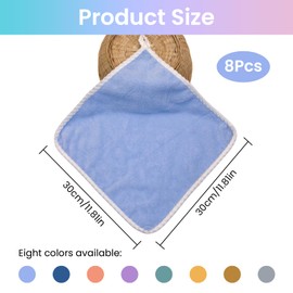 Defresit 8 Pcs Flannel Face Cloth Soft Face Flannels Toddler Flannels Wash Towels Quick Dry Reusable Face Body Cloths Squares Wash Flannels for Baby Kids Adults