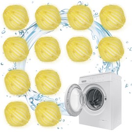 OWLMATE Pack of 12 Pet Hair Remover, Washing Machine, Cat Hair Remover, Reusable Hair Catcher, Dog Hair, Cat Hair Remover, Washing Machine (Yellow)