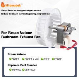 Hiorucet 87546000 B-Unit Motor Assembly for Broan Nutone 769RFT B Unit, 769RF, V769RF Ventilation Fans, S87546000 Bathroom Exhaust Fan Motor Replacement Kit for Broan Nutone Model, 70 CFM, 120 Volt.