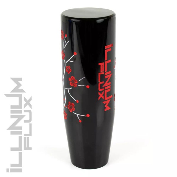 ILLINIUM FLUX RED PAINTED BLACK SAKURA BLOSSOM MANUAL SHIFT KNOB