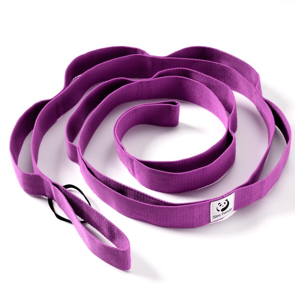 Slim Panda Stretching Strap with 10 Loops for Stretching, Pilates,