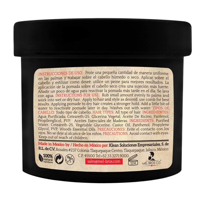 MEL BROS CO. - Hair Styling Pomade - Pomada para