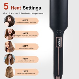 Adjustable Temperature Hair straightener Clipper Wide Plate Iron Fluffy Electric Clipper