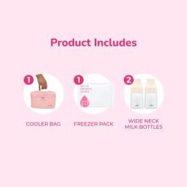Spectra Cooler Kit With Freezer Pack For Breast Milk Storage Pink Carrier Bag