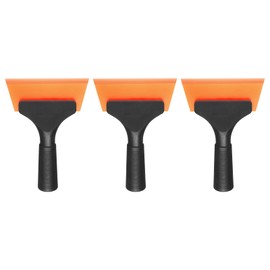 HARFINGTON 3pcs Squeegee 5 Inch Length Auto Water Blade Shower Squeegee with Non-Slip Handle for Car Windshield Window Cleaner Glass Door, Orange