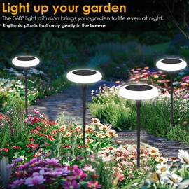 ZWOOS Pack of 4 Solar Lights for Outdoor Garden, RGB Solar Lights for Outdoors, Extra Bright Garden Lights Outdoor with IP65 Waterproof, Suitable for Patios, Flower Pots, Paths, Lighting Decoration