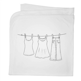 Azeeda 'Clothesline' Cotton Baby Blanket/Shawl (BY00039891)
