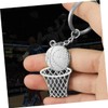 Mipcase 3 Pcs Stainless Steel Basketball Net Frame Keychain Creative
