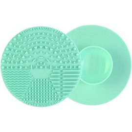 NOLITOY Herramienta de Limpieza Redonda para Uso Flexible para Brochas de Maquillaje y Diseño Adorable Color Verde de Silicona Dispositivo Hueco