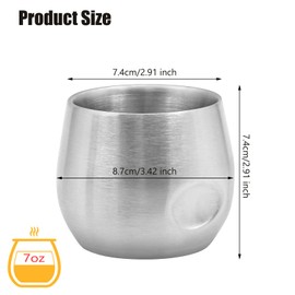 BSDLZCH 2 Pcs Stainless Steel Espresso Cups, 200ml, Silver
