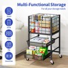 TOOLF 3-Tier Rolling File Cart, Metal Storage Drawer Cart with