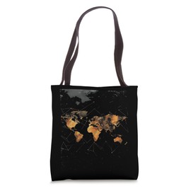Geometric World Map Tote Bag
