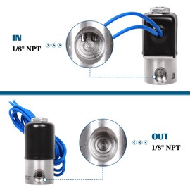 Semcto 1/8" NPT Stainless Steel Nitrogen Electric Solenoid 12VDC Normally Closed VITON