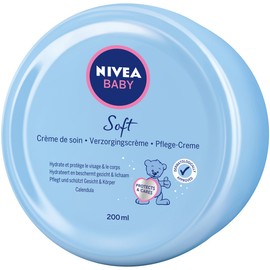 NIVEA Baby Soft Care Cream, Moisturising Cream with Caléndula que Nutre y Protege Durante 24 Horas 200 ml
