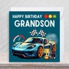 Second Ave Racing Car Grandson Square Children's Kids Birthday Greeting