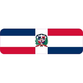 StickerTalk Dominican Republic Flag Vinyl Sticker, 10 inches by 3 inches