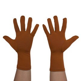 Sheface Men's and Women's Wrist Spandex Gloves - Stretchy Costume for Banquet, Party, Wedding (Brown)