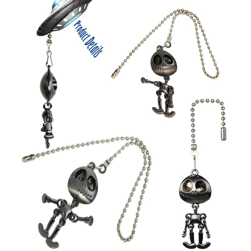 OMYZERO 12Inch Metal Alien Fan Pull Chain Extender with Ball