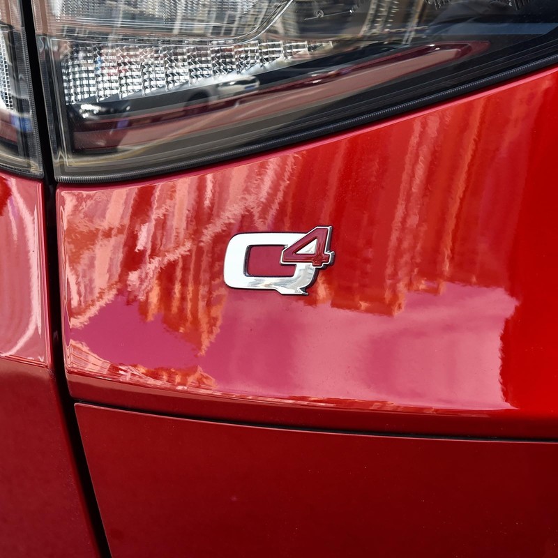 Silver Q4 Stelvio Sticker Car Tail Logo Styling Emblem Stickers