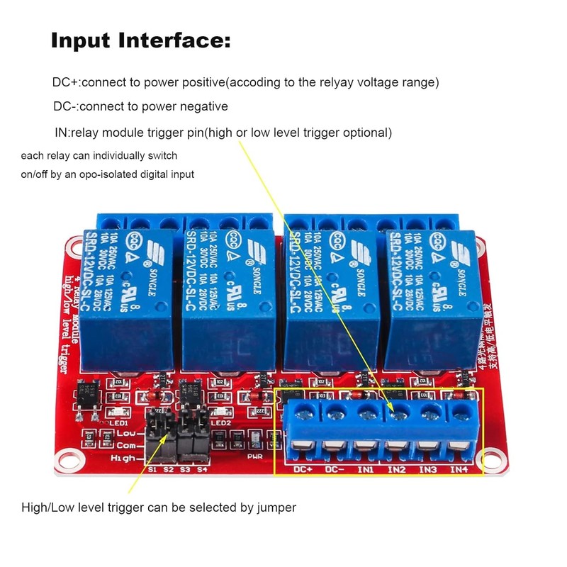 RUIZHI 1pcs Relay Module High Low Level Trigger Expansion Board