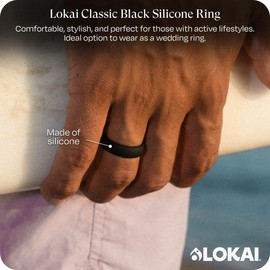 Lokai Silicone Ring for Men & Women - Ultra Comfort, Premium Silicone Rings for Active Lifestyle & Wedding Bands - Durable & Breathable Rubber Rings, 9", Silicone, No Gemstone