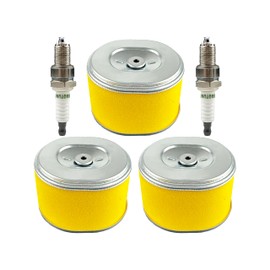 Turbotunity 3 Pack GX390 Air Filter 17210-ZE3-505 Replacement for Honda GX340 11HP 13HP aftermarket parts 17210-ZE3-010 Engines Lawn mowers Air Cleaner and More with spark plug