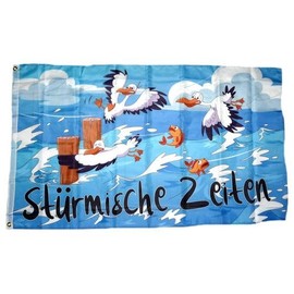 Flag Stormy Times Coast Seagulls 90 x 150 cm