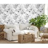 HAOKHOME Peel and Stick Wallpaper Boho Black/Grey/White Eucalyptus Leaf Floral