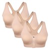 WANAYOU Women's Zip Front Sports Bra Wireless Post-Surgery Bra Active