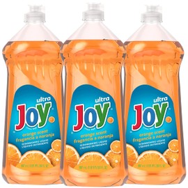 JOY Ultra Orange Dishwashing Liquid Soap, Grease Cutting Powerful Cleaning Agent, Orange Scent, 30 fl oz (Pack of 3)