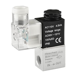 Heschen Electrical Pneumatic Solenoid Valve 2V025-08 110VAC, PT1/4 2 Position 2 Way Normally Closed,For Industrial Control Systems And Equipment