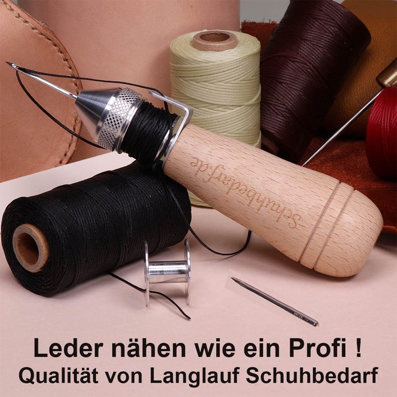 Langlauf Schuhbedarf Professional Sewing Awl Saddle Awl with Leather Needle