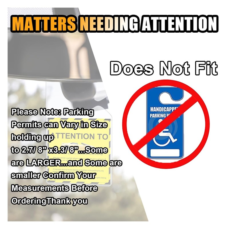 GLSOWEE Clear Parking Permit Holder, Car Rear View Mirror Document