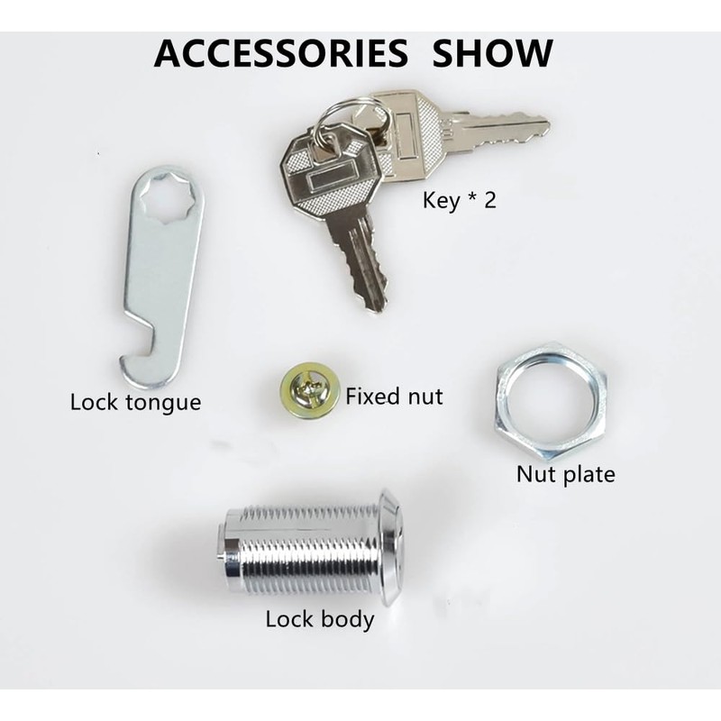 2pack Cabinet Cam Locks 54mm, Mailbox Lock with Key Different,