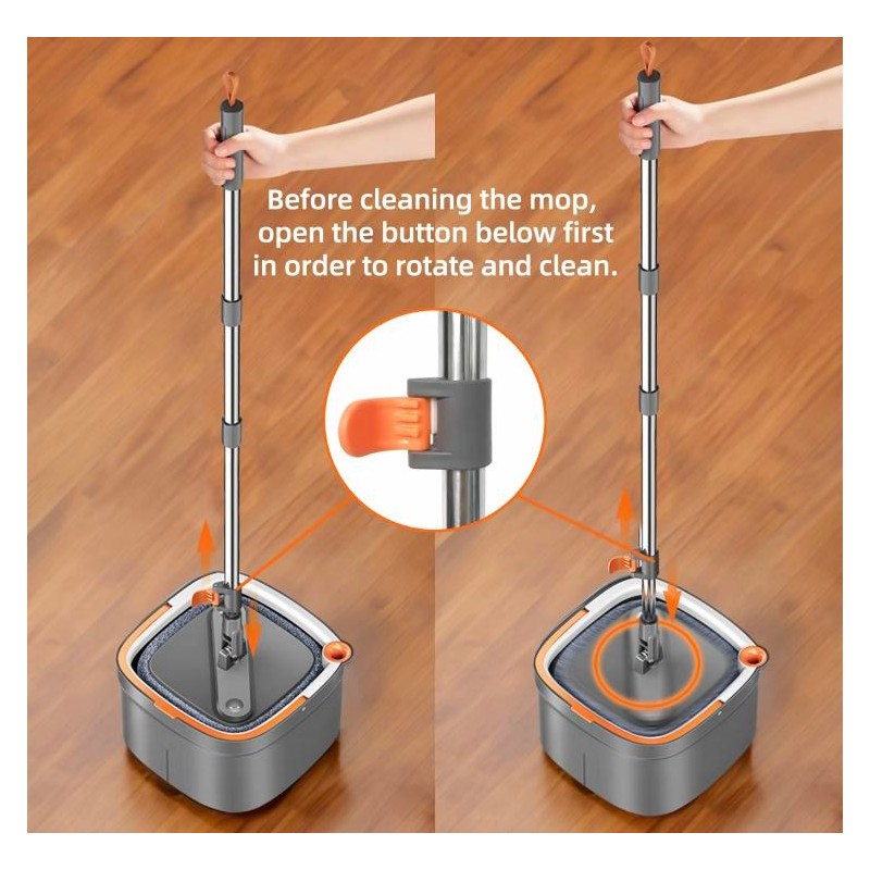 TikStar Spin Mop Bucket Set with Self-Separating Dirty & Clean