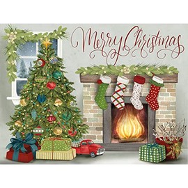 LANG "Vintage Christmas" Pop-Up Christmas Cards by Nicole Tamarin, 8 Cards with 8 Matching Envelopes, Linen-Embossed Paper Stock, 3D Pop-Up Design, Foil Embellishments (2005119)