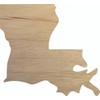 Louisiana Wooden State 7" Cutout, Unfinished Real Wood State Shape,