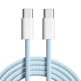 Blue 2M (6.6 Feet) 60W PD Quick Charging Type C to Type C Fast Charging Data Transfer Cable Mobile Phone Data Cable