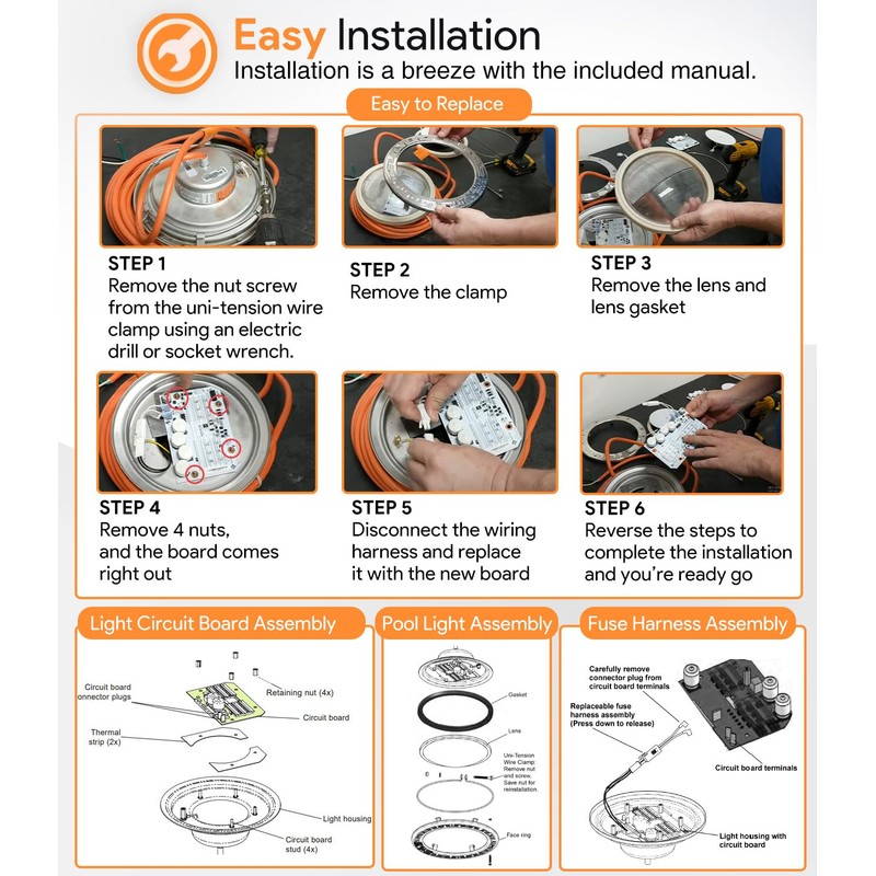 sixcow 619818Z LED Light Engine Board Kit Replacement for IntelliBrite
