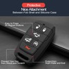 INFIPAR 2pcs Compatible with RAM 1500 6 Buttons Black Key